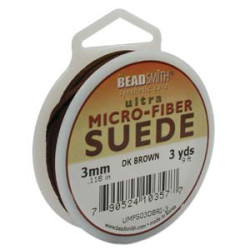 Ultra Micro Fiber Suede Dk Brown 3mm 3 Yd Spool