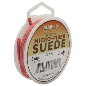 Ultra Micro Fiber Suede Pink 3mm 3 Yd Spool