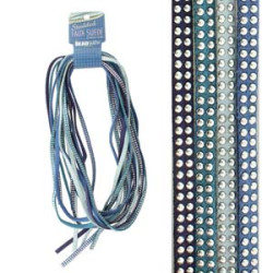 5mm Studded Faux Suede Blues Mix 8 Meters Total