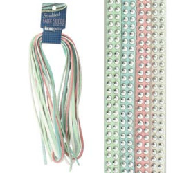 5mm Studded Faux Suede Lights Mix 8 Meters Total