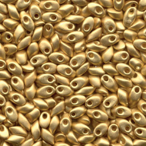 Long Magatama 4x7mm Matte 24kt Gold Plated-25 Gm Bag - LMA-191F-25