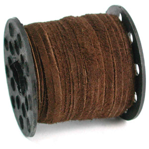 Real Suede Lace 25yds 2.5mm Med Brown