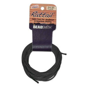 Rattail 2mm Black 6yd /card Usa Made