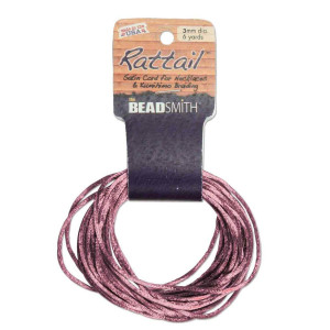 Rattail 3mm Ant Mauve 6yd /card Usa Made
