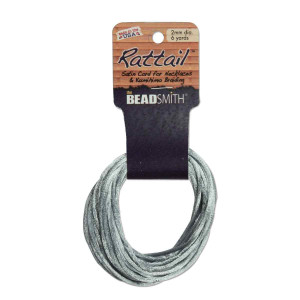 Rattail 2mm Silver 6yd /card Usa Made