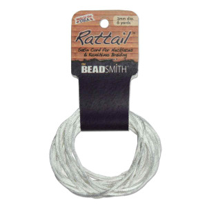 Rattail 3mm White 6yd /card Usa Made