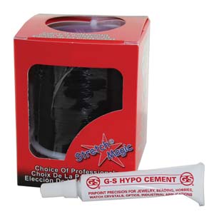 Stretch Magic .7mm Black 100m + Hypo Tube Cement