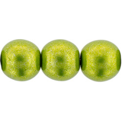 Round Beads 8mm Saturated Metallic Lime Punch 300pc (05A09)