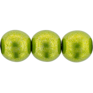 Round Beads 8mm Saturated Metallic Lime Punch 300pc (05A09)