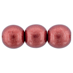 Round Beads 8mm Saturated Metallic Valiant Poppy 300pc (06B02)