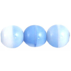 Round Beads 8mm White/Lt Blue 300pc (07314)
