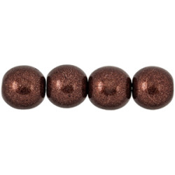 Round Beads 8mm Saturated Metallic Chicory Coffee 300pc (07B01)