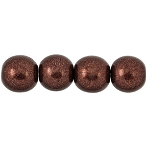 Round Beads 8mm Saturated Metallic Chicory Coffee 300pc (07B01)