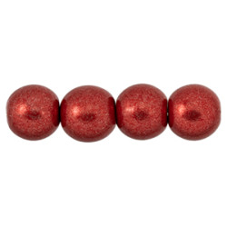 Round Beads 8mm Saturated Metallic Cranberry 300pc (07B09)