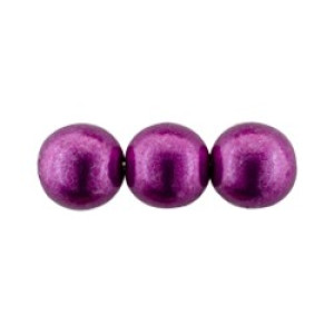 Round Beads 8mm Sueded Gold Fuchsia Red 300pc (08A04)