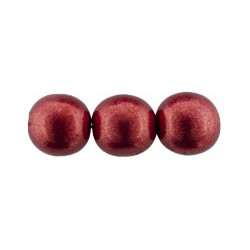 Round Beads 8mm Sueded Gold Samba Red 300pc (08A07)