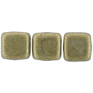 Tile Bead 6mm Saturated Metallic Golden Lime 600pc (04B08)
