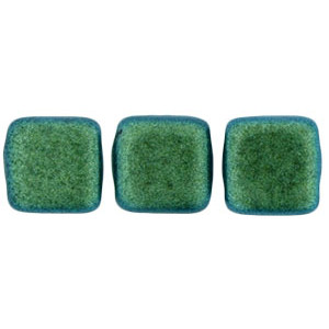 Tile Bead 6mm Polychrome - Aqua Teal 600pc (94104JT)