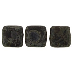 Tile Bead 6mm Matte - Jet - Picasso 600pc (MT23980)