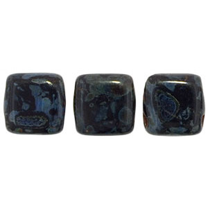 Tile Bead 6mm Jet - Picasso 600pc (T23980)