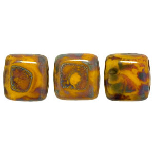 Tile Bead 6mm Opaque Yellow - Picasso 600pc (T93110)