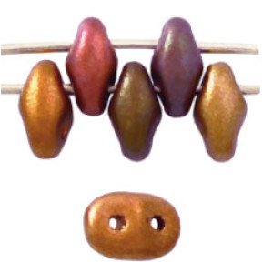 SuperDuo 5x2mm Matte - Metallic Gold Copper Iris 100gr (01620CR)
