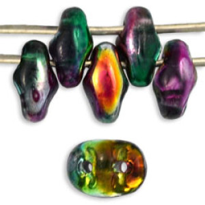 SuperDuo 5x2mm Coated - Marea - Peacock/Gold 100gr (16314CR)