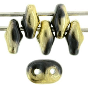 SuperDuo 5x2mm Jet - Brass 1/2 100gr (26441JT)