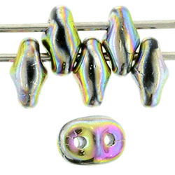 SuperDuo 5x2mm Jet - Full Vitral Green 100gr (29443JT)