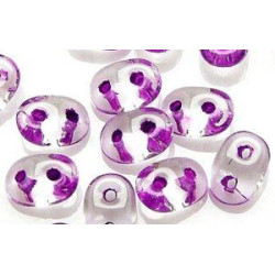SuperDuo 5x2mm Crystal - Purple-Lined 100gr (44829CR) SuperDuo 5x2mm Crystal - Purple-Lined 100gr (44829CR)