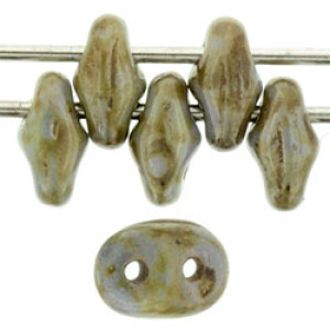 SuperDuo 5x2mm White - Copper Glaze 100gr (65435WH)
