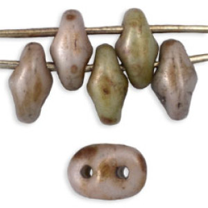 SuperDuo 5x2mm Matte - Luster Marble - Lt Green 100gr (85455WH)