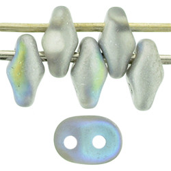 SuperDuo 5x2mm Matte - Crystal - Silver Rainbow 100gr (98830CR)