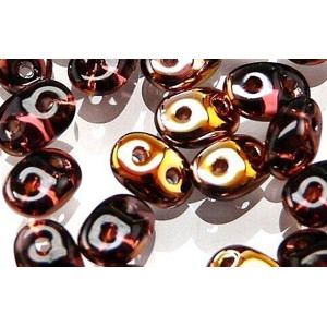 SuperDuo 5x2mm Copper - Amethyst 100gr (C20060)