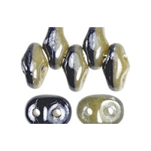 SuperDuo 5x2mm White Luster - Navy Blue/Ivory 100gr (DNI14400)
