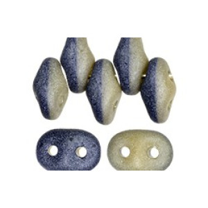 SuperDuo 5x2mm Matte - White Luster - Navy Blue/Ivory 100gr (DNI84400)