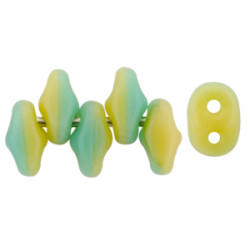 SuperDuo 5x2mm Turquoise Green/Ivory 100gr (DTI00000)