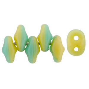 SuperDuo 5x2mm Turquoise Green/Ivory 100gr (DTI00000)