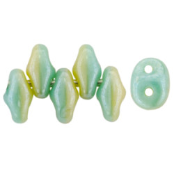 SuperDuo 5x2mm White Luster - Turquoise Green/Ivory 100gr (DTI14400)