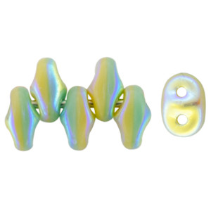 SuperDuo 5x2mm Turquoise Green/Ivory Full AB 100gr (DTI28703)
