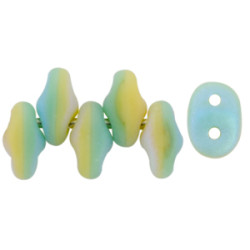 SuperDuo 5x2mm Matte - Turquoise Green/Ivory 100gr (DTI28773)
