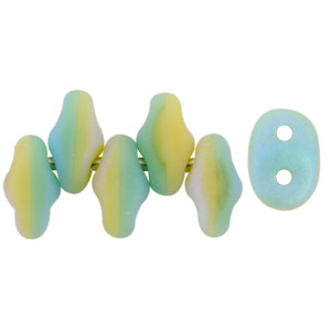 SuperDuo 5x2mm Matte - Turquoise Green/Ivory 100gr (DTI28773)