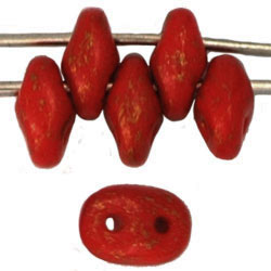 SuperDuo 5x2mm Gold Marbled - Opaque Red 100gr (GM93200)