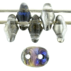 SuperDuo 5x2mm Crystal/Heliotrope 100gr (H00030)