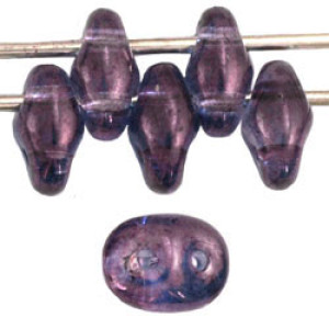 SuperDuo 5x2mm Luster - Transparent Amethyst 100gr (LE00030)