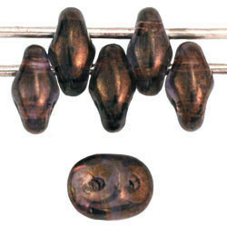 SuperDuo 5x2mm Luster - Transparent Gold/Smokey Topaz 100gr (LG00030)