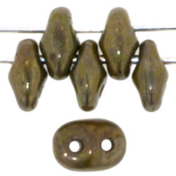 SuperDuo 5x2mm Opaque Olivine - Bronze Picasso 100gr (LG53410)