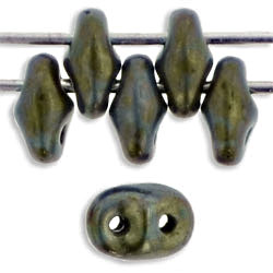 SuperDuo 5x2mm Blue Turquoise - Bronze Picasso 100gr (LG63030)