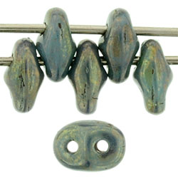 SuperDuo 5x2mm Turquoise - Bronze Picasso 100gr (LG63130)