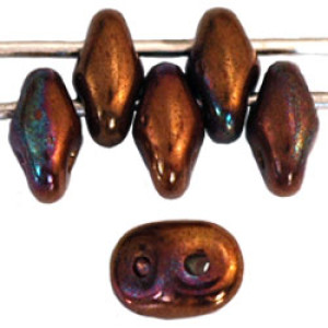 SuperDuo 5x2mm Bronze Luster - Opaque Red 100gr (LH93200)
